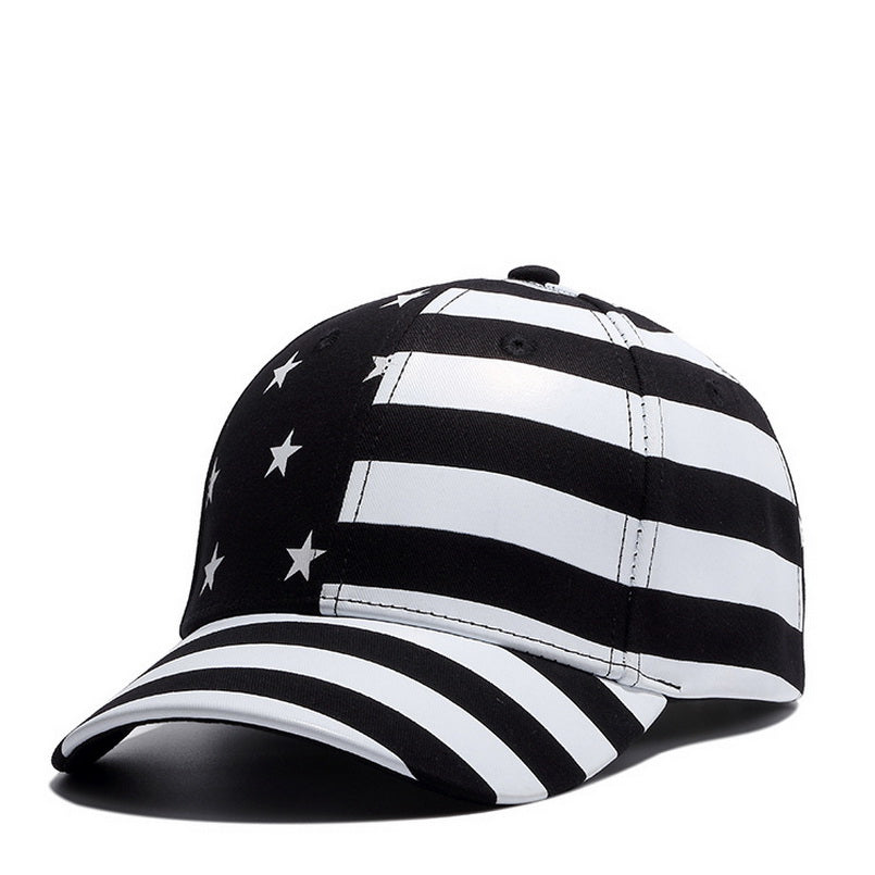 American Flag Leather Fashion Cap - Red Blue and White Unite