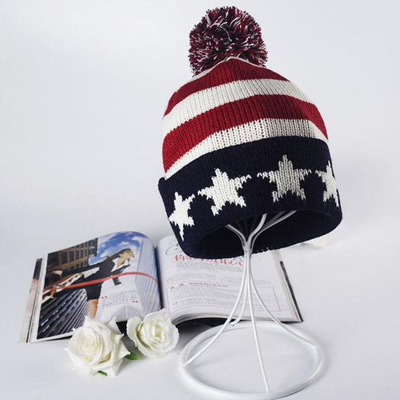 American Flag Beanie Hat