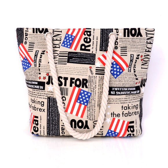 American Flag Print Big Tote