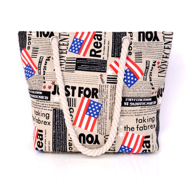 American Flag Print Big Tote