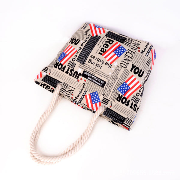 American Flag Print Big Tote